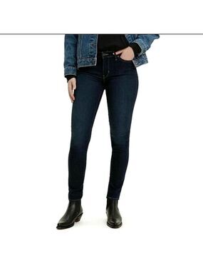 Levi's 711 Skinny Jeans Dark Wash Straight Leg Mid Rise Stretch Denim Size 26/32